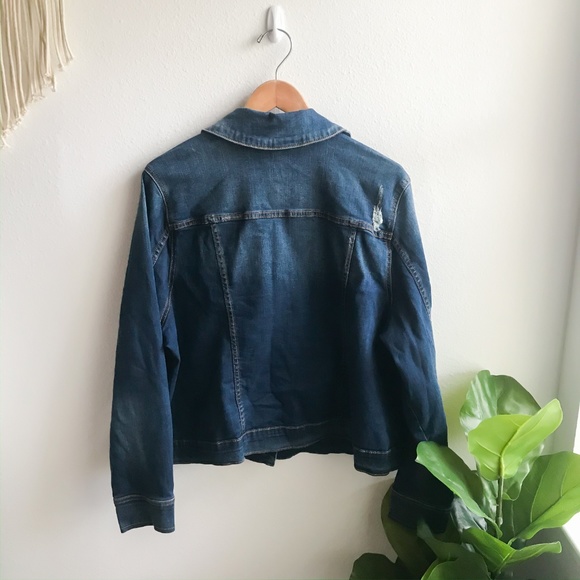 Lane Bryant Denim Jacket Slightly Distressed 22 - Picture 4 of 7